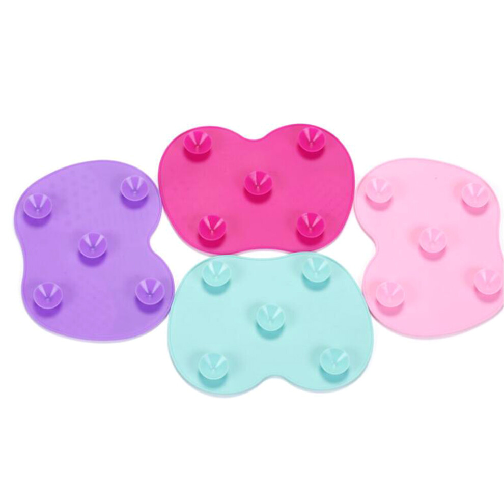 Cosmetic Brush Cleaning Mat Silicone Pad with Suction Cup Makeup Brush Cleaner