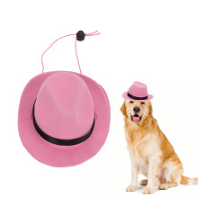 Sombrero vaquero para mascota rosa 13x5,5x9 cm Se adapta a 30-45 cm