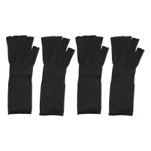Damen-Wollfingerlose Handschuhe – Wendbar, warmes Strickmuster, Einheitsgröße, Anthrazit