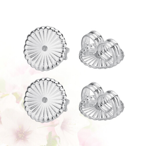 2Pair Silver Ear Studs Pads Durable Ear Studs Backs for Women Earrings 1