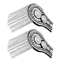 2Pcs Silver Tassel Shoulder Mark Durable Zinc Alloy Decoration Pins