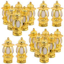 20Pcs Small Golden Mini Lanterns Plastic Dollhouse Lighting Fixtures