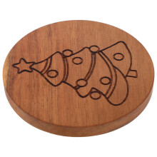 Christmas Wooden Coaster Xmas Tree Cup Mat Non Slip Table Decor