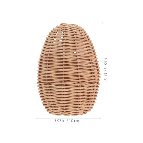 3Ornements Oeufs En Rotin Faits Main Décor Rustique Pour Panier 1