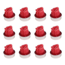 12Pcs Simulation Plant Rose Candles Red Smokeless Aromatherapy Decor
