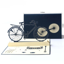 1St 3D Gratulationskort Navy För Fars Dag Retrocykeldesign