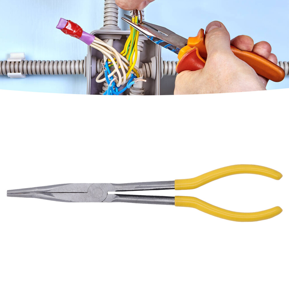 Long Reach Needle Nose Pliers 45# Steel 11In For Repair & Maintenance Tasks 7661357645493