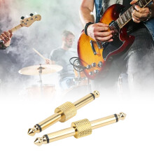 2 Stück 6,35 mm Metall-Optik Adapter, Rauschreduzierender Gitarrenpedal-Converter