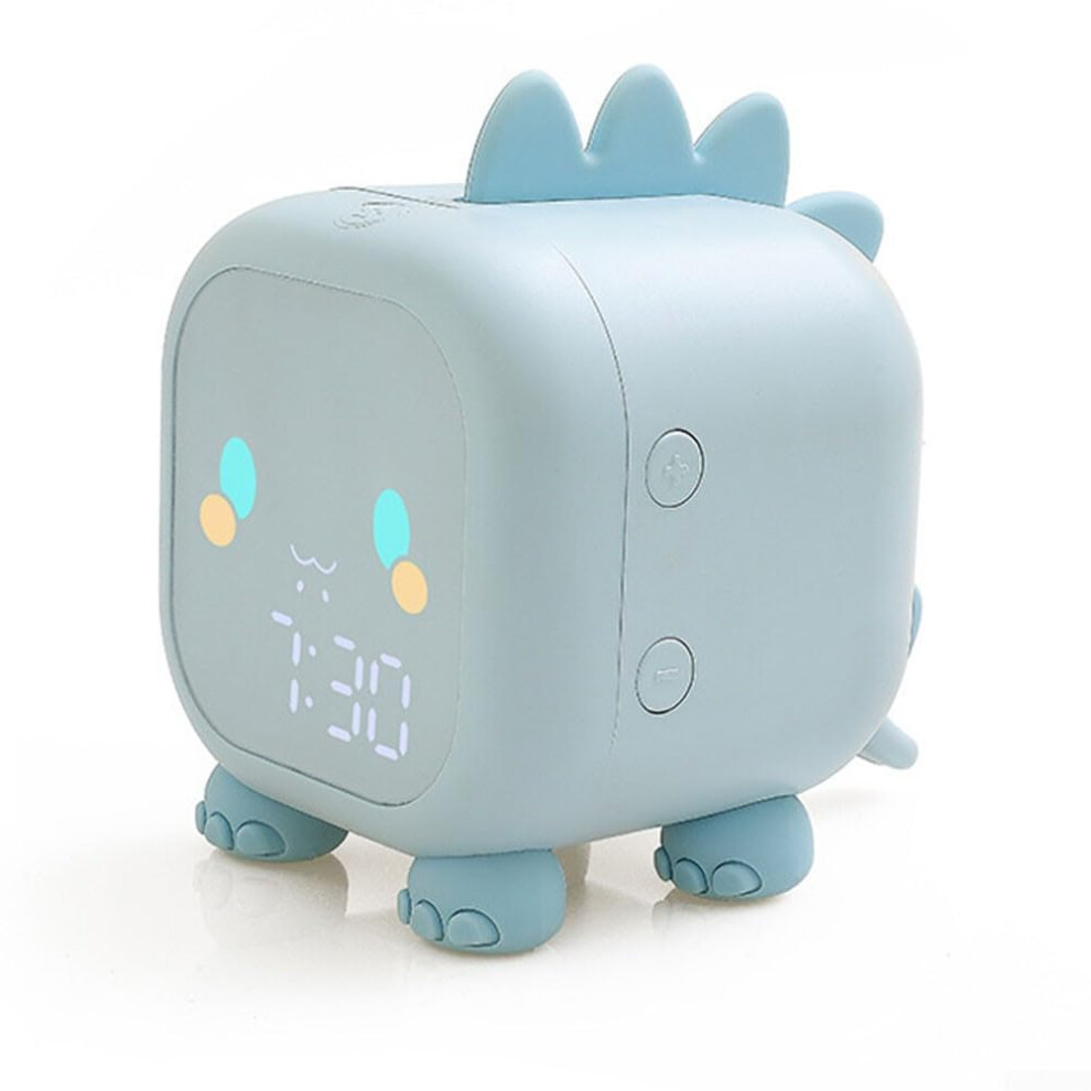 Unique Dinosaur Table Lamp Alarm Clock With Soft Silicone Touch Color Energy Saving Features Blue