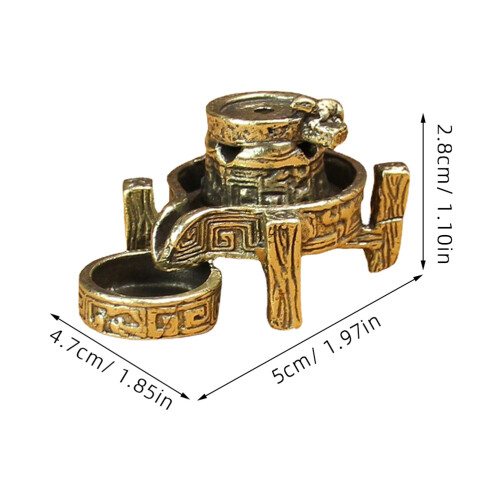 2Pcs Mini Brass Backflow Incense Burner Elegant Decoration 2