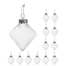 16Pcs Clear Plastic Fillable Hanging Ball Ornaments For Crafts
