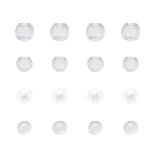 100St Smärtfri Örclipsdyna Oval Transparent Halkfri Silikon