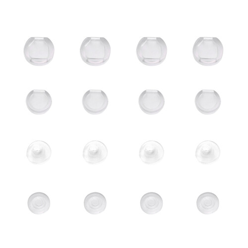 100St Smärtfri Örclipsdyna Oval Transparent Halkfri Silikon