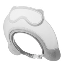 Toddler Shower Cap Shield - Adjustable Waterproof Hair-Washing Cap Gray Shampoo Shield For Kids