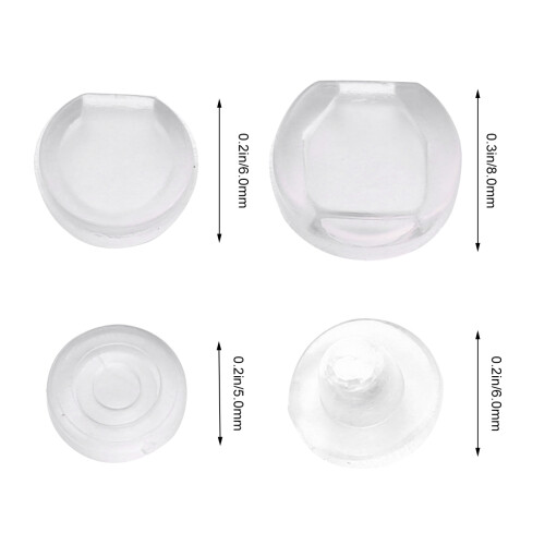100St Transparent Öronklämmor Hål Smärtfria Silikonpaddar 1