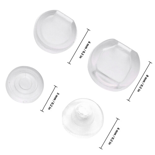 100St Transparent Öronklämmor Hål Smärtfria Silikonpaddar 2