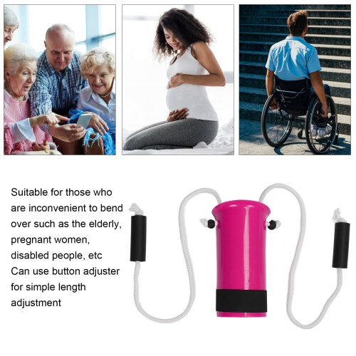 Non-Slip Sock Assist Device with Adjustable Length - Purple Red 2