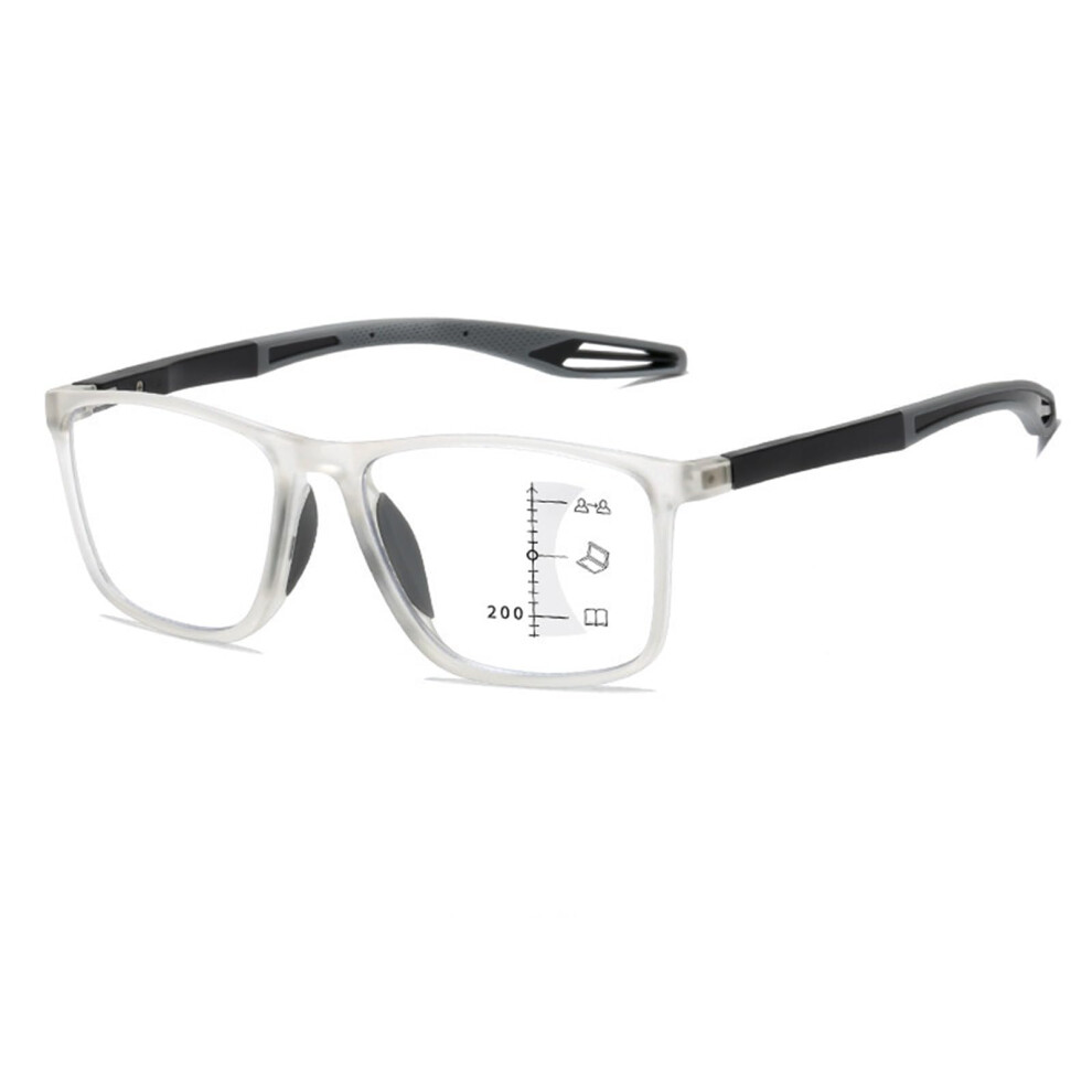 Blue/Light Progressive Multifocus Reading Glasses Unisex Flexible Frames Blocking Computer Readers Color Clear 2.0X