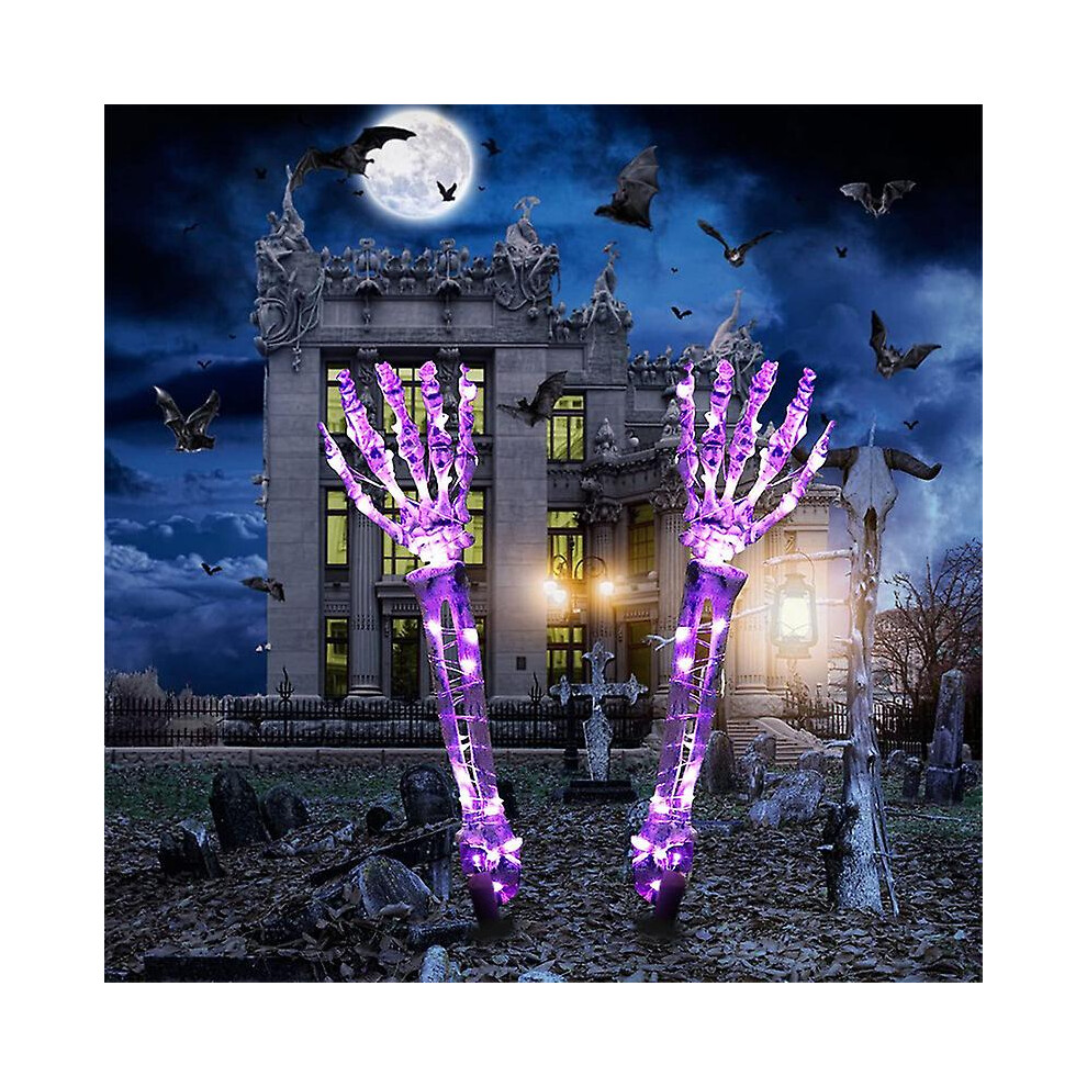 Kikidex (As Show, One Size) Halloween Decoration Skeleton Hand, Tricky Skeleton Props, Horror Ghost Hand, Led -Emitting Ghost Hand, Skeleton Hand Insert Light