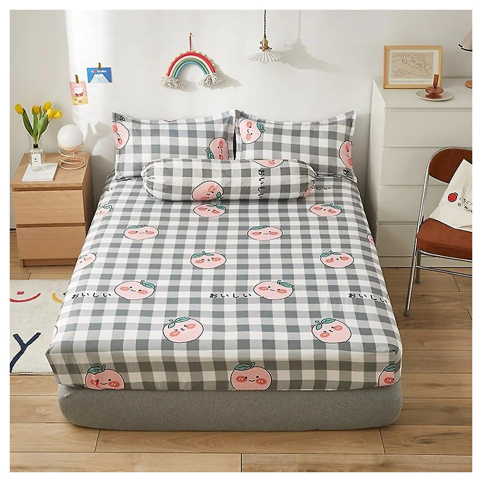 Kikidex (As Show, One Size) Fitted Sheet With Elastic Band Plaid Polygon Pattern Gothic Bedding Sheets Luxury Bedspreads For Double Bed 180X200cm