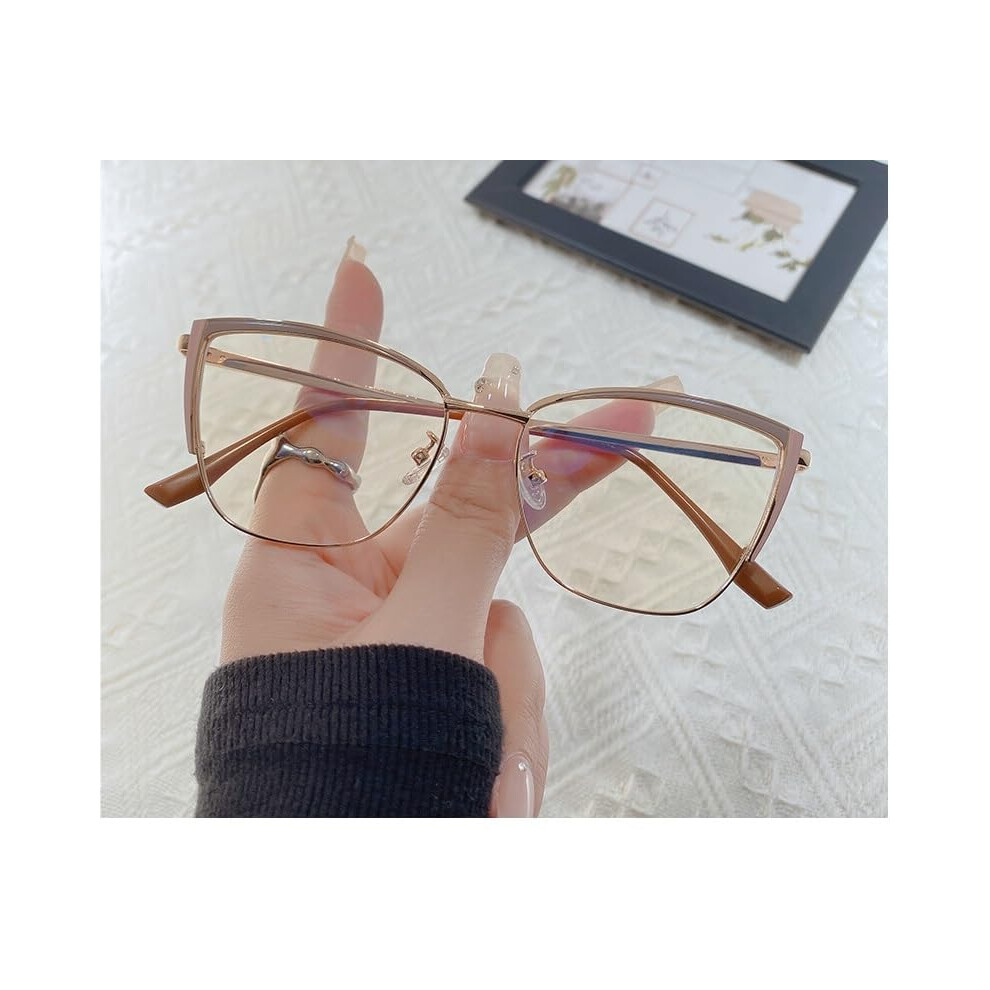 Blue/Light Oversized Computer Readers Cat Eyes Anti Glare Blocking Reading Glasses Color C2 Size +300