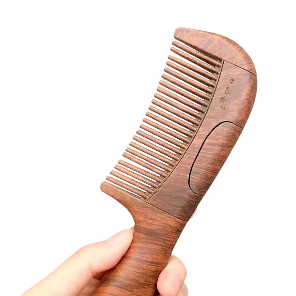 Unisex Dandruff Comb Hollow Tooth Scalp Comb Wooden Detox Cleaning Comb For Women And Men Removes Dandruff And Dirt