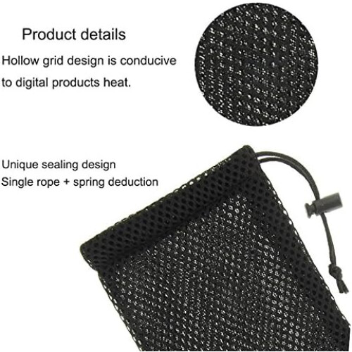 Universal Nylon Mesh Pouch Bag For UNNECTO AIR 5.5 With Chain And Loop Closure Black 2