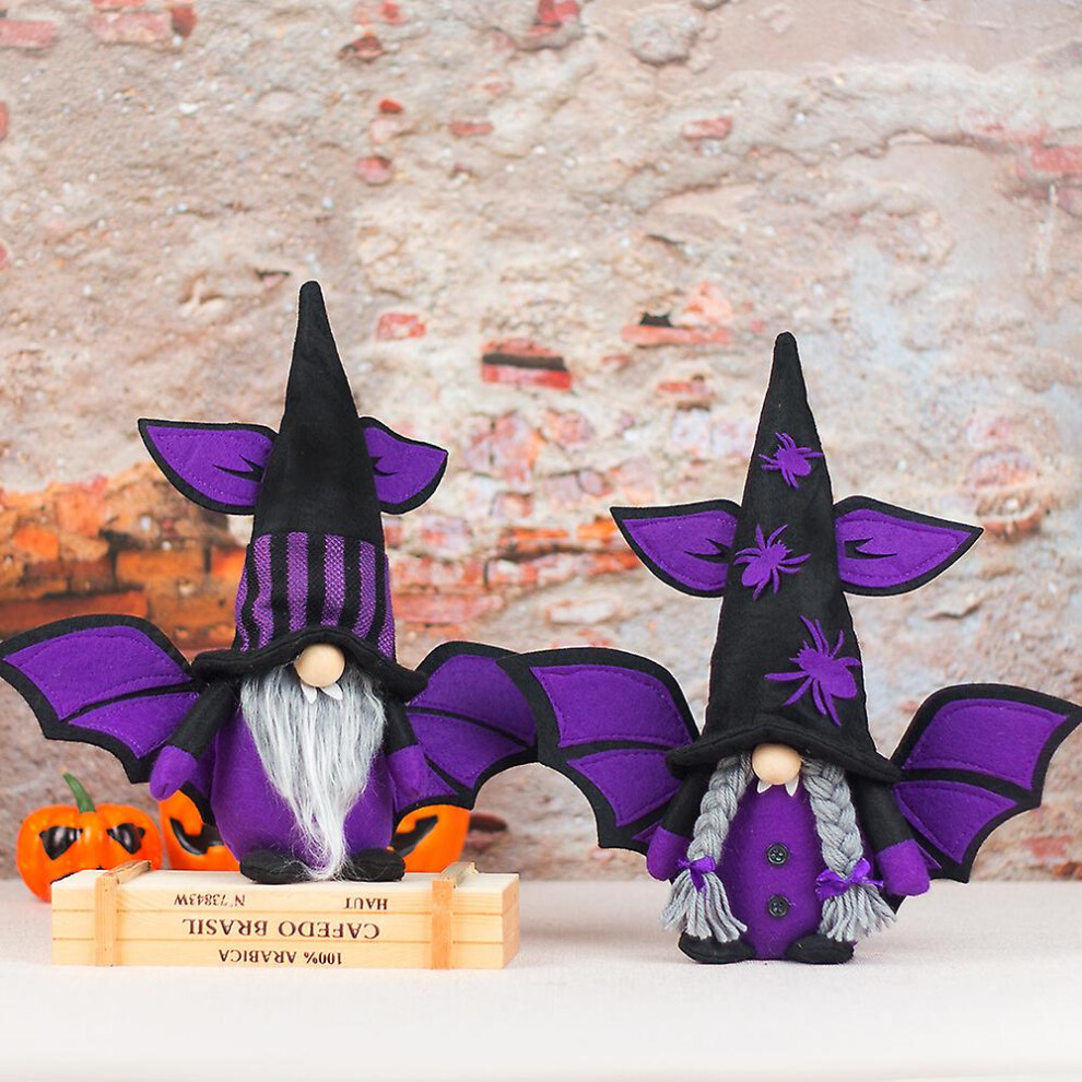 Kikidex (As Show, One Size) Halloween Decorations Vampire Bat With Wings Faceless Old Man Doll Ghost Festival Dwarf Doll Ornaments