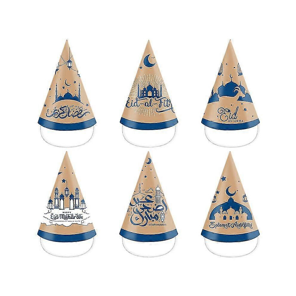Kikidex (As Show, One Size) Eid Ramadan Decoration Theme Party 3D Paper Hat Moon Star Decoration For Ramadan Party Supplies