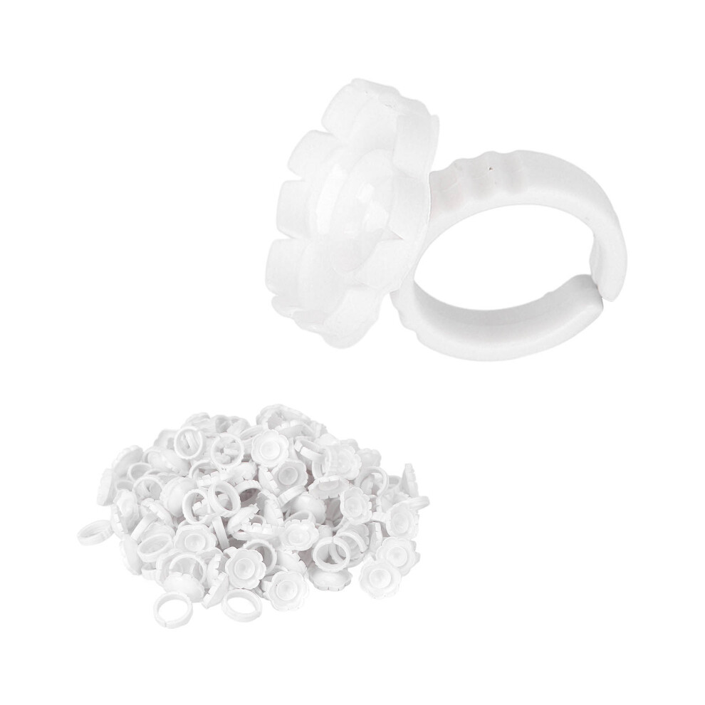 100pcs Flower Glue Rings 1.8cm Eyelash Extension Tool Holder