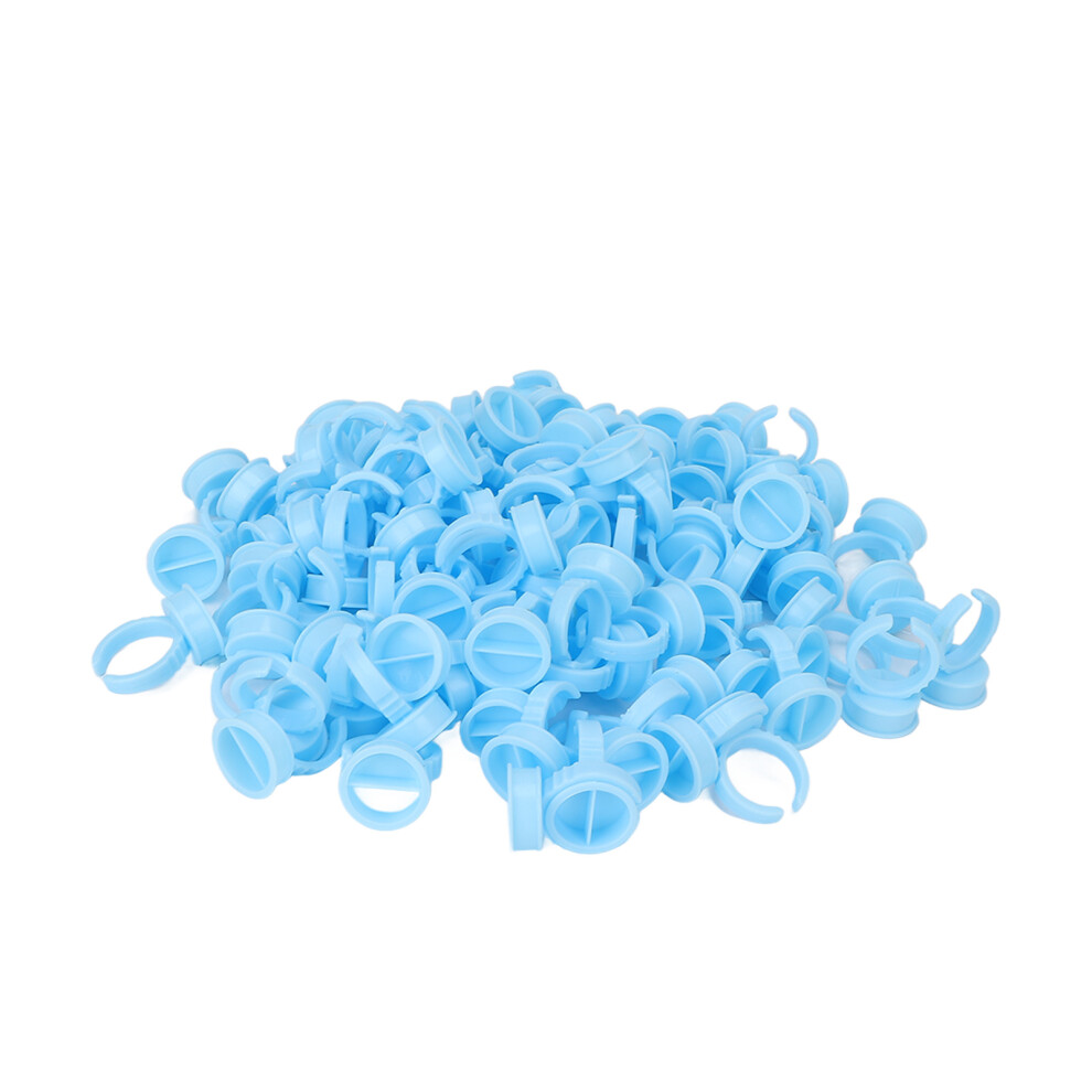 Blue 100Pcs Disposable Microblading Ink Cup Holders For Eyelash & Tattoo, 1.7Cm