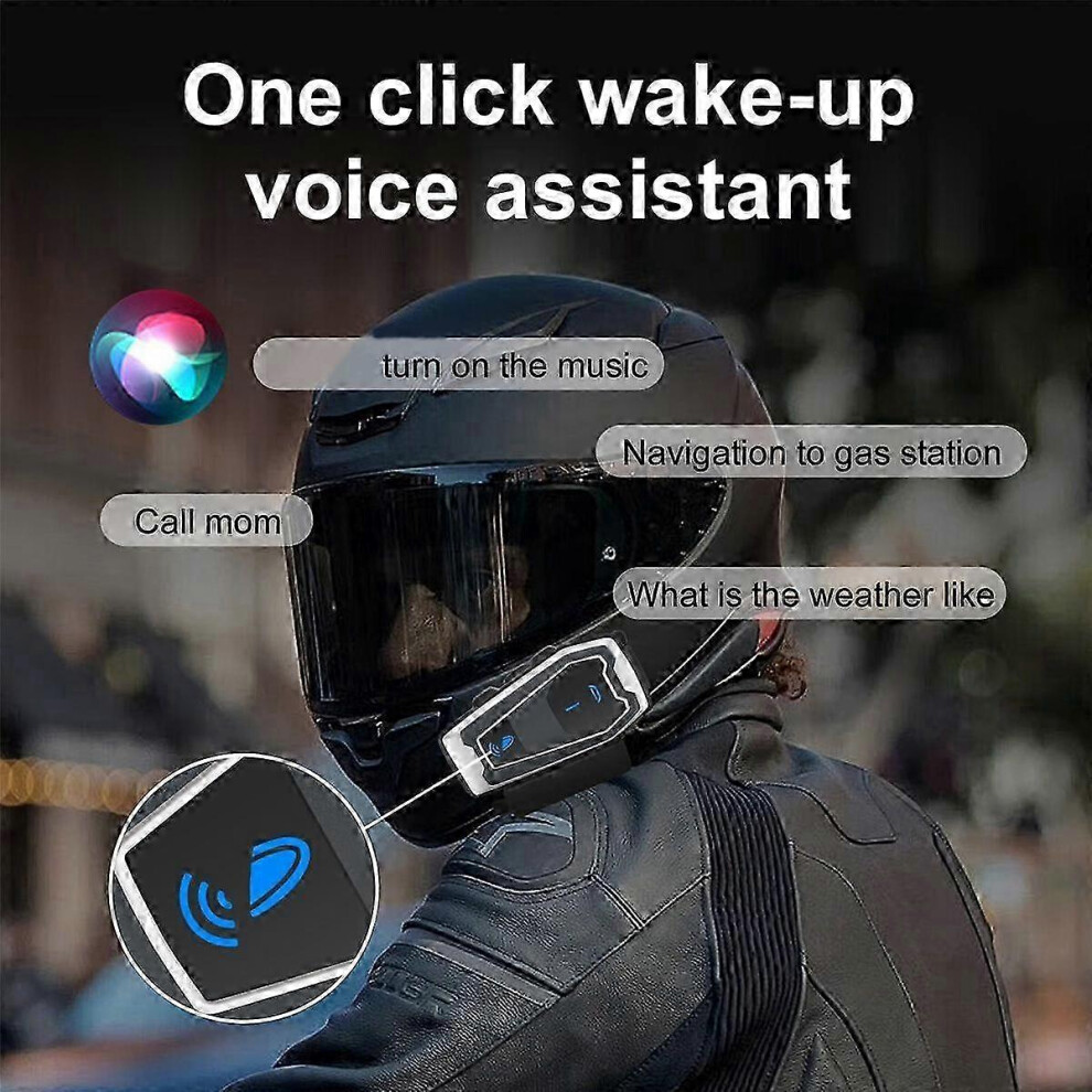 Kikidex (As Show, One Size) Motorcycle Helmet Headset Bluetooth 5.0 Intercom Headset Wireless Communication Intercomunicador Mo
