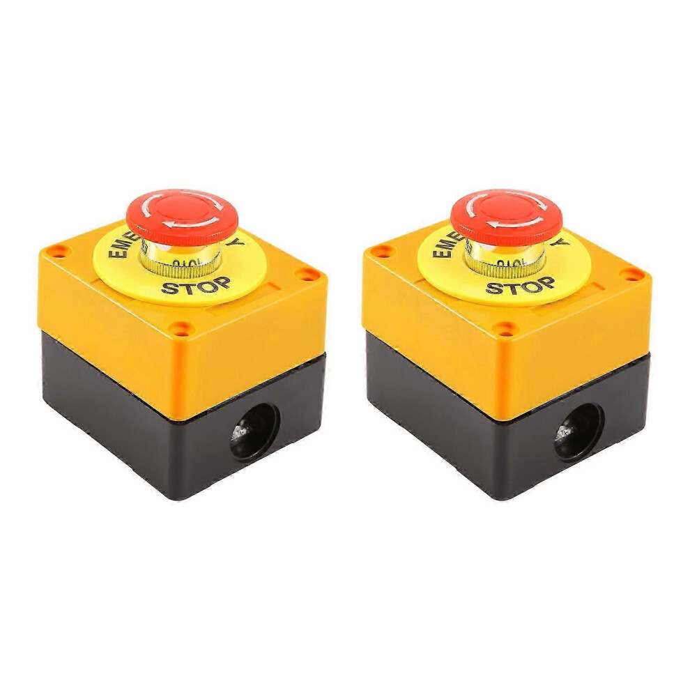 Kikidex (As Show, One Size) 2Pcs Red Mushroom Emergency Stop Shut Off Push Button Switch No