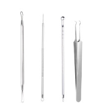 4 Stück Edelstahl Schwarhead-Entferner-Set, Akne- und Pickelentferner, tragbare Größe