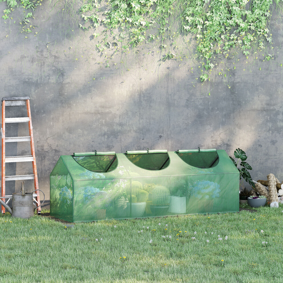 Outsunny Mini Greenhouse Small Plant Grow House W/ 3 Windows For Outdoor