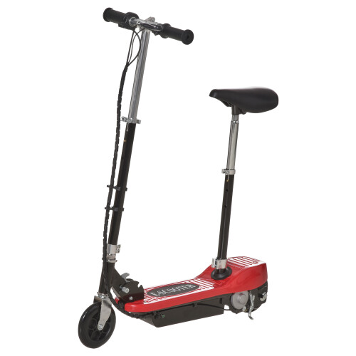 Homcom HOMCOM Foldable Powered Scooter 120W w/ Adjustable Seat and Brake, Red 1
