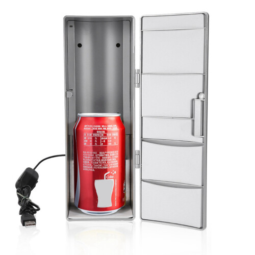 Compact USB Mini Fridge Cooler Warmer for Cans Bottles Office Car