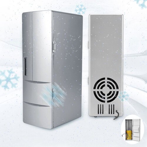 Compact USB Mini Fridge Cooler Warmer for Cans Bottles Office Car 2