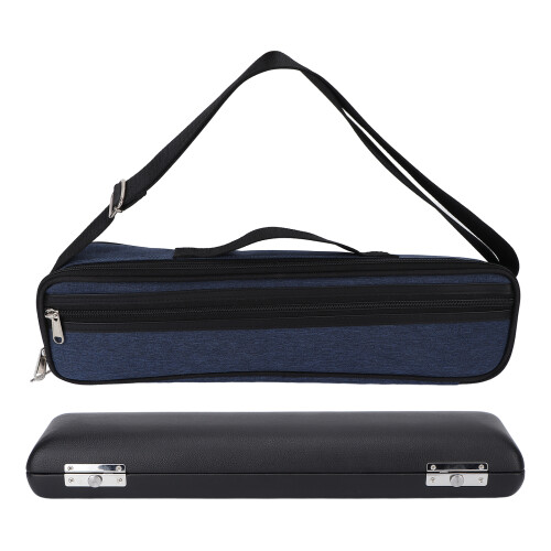 Custodia per flauto a 17 fori, portatile, nero/blu 1