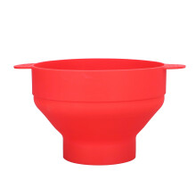 Large Red Microwave Popcorn Popper, Foldable Silicone, 26x14cm
