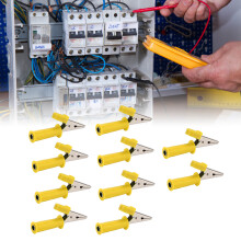 10 pezzi pinze a coccodrillo J.60045 5 mm 4 mm jack giallo