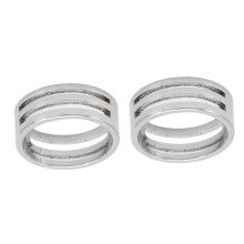 Handgemachte Ringe aus Edelstahl, 18 mm Innendurchmesser, 21 mm Außendurchmesser, für DIY-Schmuck, 2er Pack