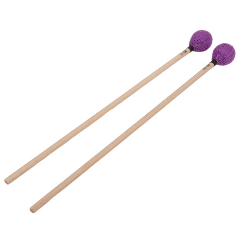 Marimba Mallets Medium Hard Yarn Head with Maple Handle MQ‑06 Purple 1