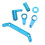 Kit sterzo in alluminio per RC 1/10 blu per camion 16