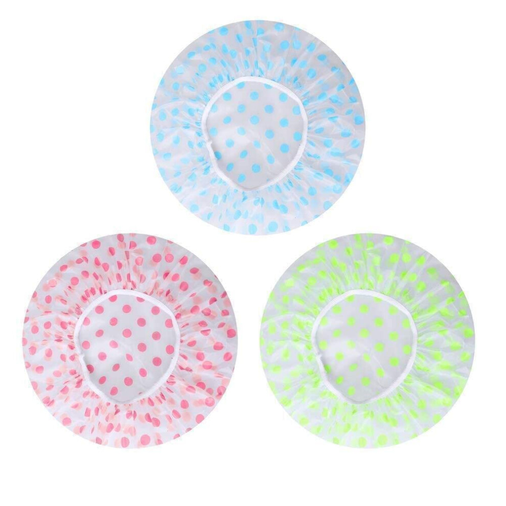 Shower Cap 6 Pack Reusable Waterproof Women Bath Cap For Hair Care-image-OPC-PMPZMZV-NEW
