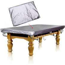 Pool Table Dust Cover Waterproof Dustproof Full Size Billiard Pool Snooker Table Cover Fits 7Ft 8Ft 9Ft Tables Silver