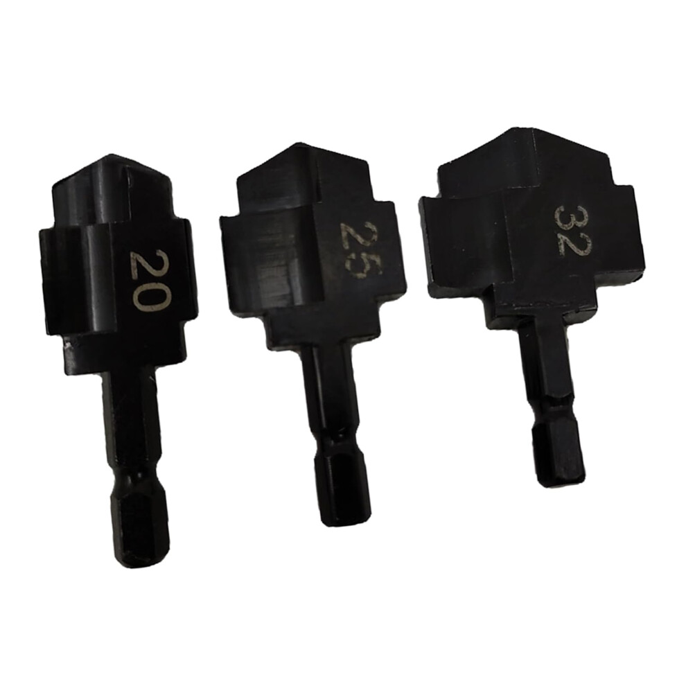 Hss Ti Coated Hex Shank 1/4In Pipe Reaming Drill Bits 3-Piece Set For Ppr Plastic Black 9067246485856