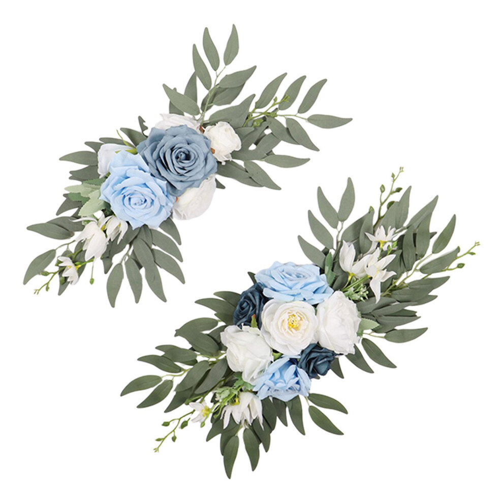 (Blue) 2Pcs Artificial R Flower Swag Wedding Arch Wreath for Home Ornament-image-OPC-PMPZQ6T-NEW