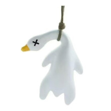 White Duck Rearview Hanging Ornament Pendant Car Interior Decor And Office Desk Decoration