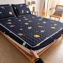 Mattress Topper Air-Permeable Thickened Quilted Mattress Cover King Queen Fitted Sheet Style 13 Color 2pc Pillowcase